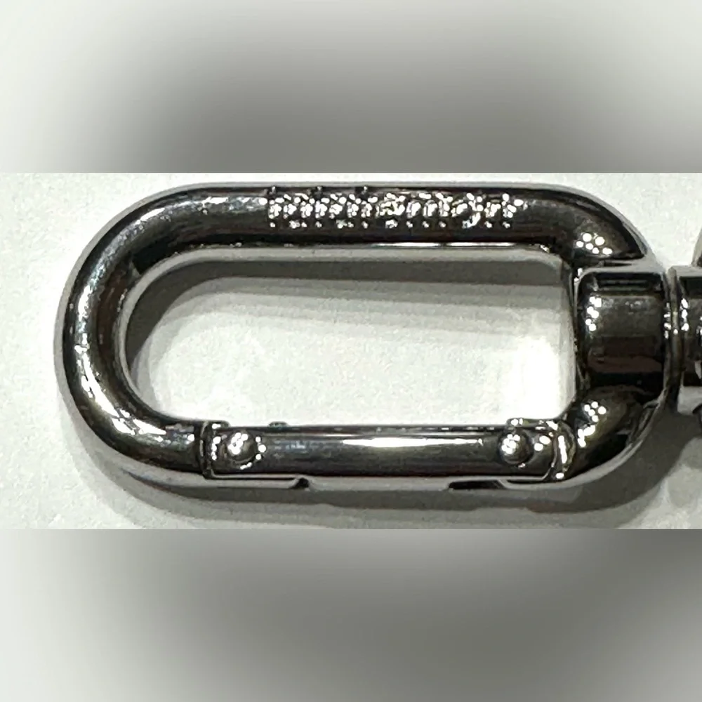 Lululemon Never Lost Keychain Wordmark PIMI SLVR Pink Mist Silver, NEW